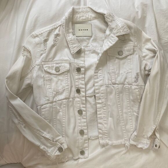 Blank NYC white ripped jean jacket - Picture 3 of 7